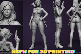 sculpt detailed 3d nsfw character figures, erotic art toys for 3d printing