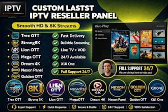 setup and support  reseller service, dream4k, strong8k, mega ott, lion ott