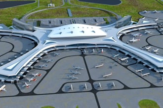create 2d airport layout,amusement park,runway plan,airport signage and remodel