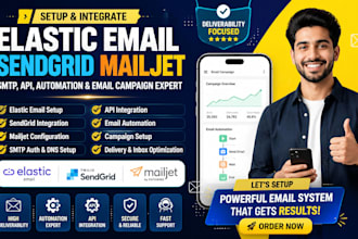 setup elastic email sendgrid mailjet SMTP setup email automation API integration