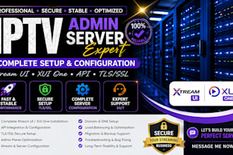 offer and configure complete admin server using xtream ui xui one api and tls