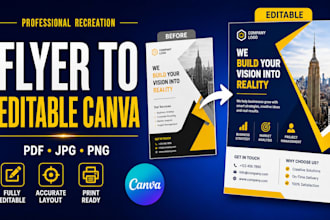 recreate your flyer as an editable canva template