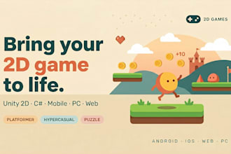 create a 2d unity game for mobile, pc and web