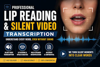 do professional lip reading and silent video transcription