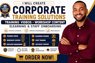 create corporate training videos, workshop content and elearning onboarding