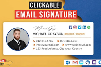 do clickable HTML email signature for gmail outlook apple mail office 365, etc