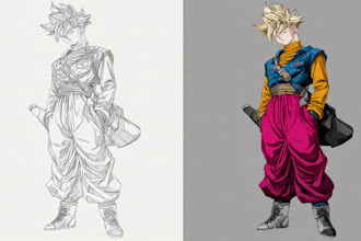 draw a custom dbz or dragon ball oc illustration for you