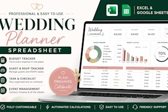 build wedding planner spreadsheet, wedding budget, event tracker on google sheet