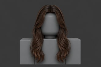 create a 3d hair, accessorie