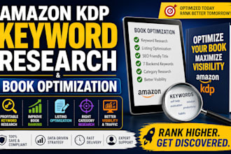 do amazon KDP keyword research and book optimization a  content for your book