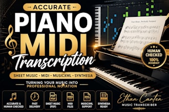 do accurate piano midi transcription and sheet music