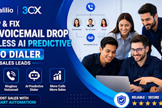 fix or setup 3cx voicemail drop, ringless ai predictive auto dialer sales leads