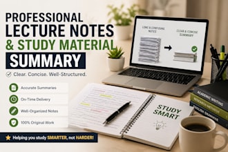 summarize lecture notes and study materials