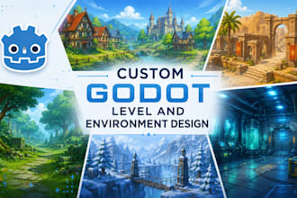 design custom 2d,3d godot levels, design for latest godot version