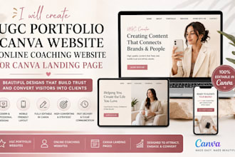 create ugc portfolio canva website online coaching website canva landing page