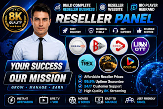 build complete reseller business, reseller website, ibo player rebrand, mega ott