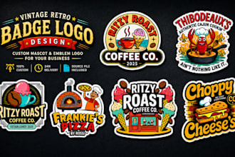 design vintage retro badge emblem and mascot logo design