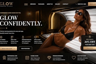 design wix glow tanning salon website tanning spa spray tan uv tanning website