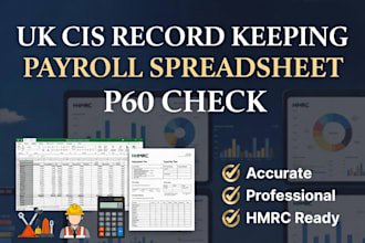 do UK cis record keeping, payroll spreadsheet and p60 check for contractors