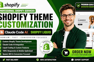 create shopify theme customized claude code ai shopify liquid shopify store