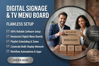 setup, manage and configure digital signage system for your business