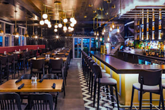 design 3d bar, restaurant, café, lounge interior, grill house, bistro sports bar