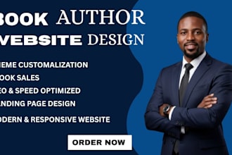 design a professional book or ebook author website