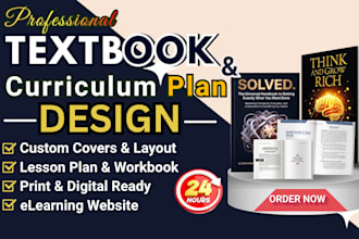 design educational textbook, lesson plan, curriculum plan, kdp book cover