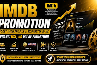 imdb promotion boost imdb profile starmeter rank organic USA, UK movie promotion