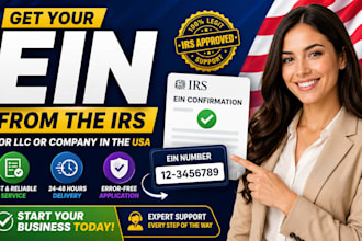 get your ein number from the irs for llc or company in the USA