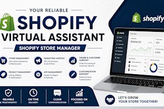 be  your shopify virtual assitant, shopify store manager