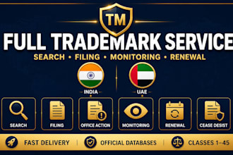 do trademark search filing monitoring renewal india uae brand protection