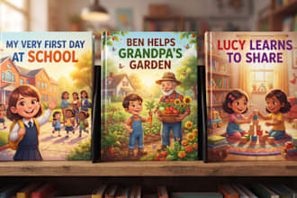 illustrate picture book with whimsical water color children story book