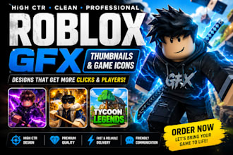 create high CTR roblox gfx thumbnails and game icons