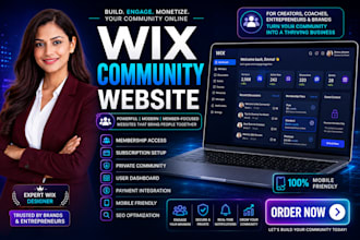design a wix community website with membership and subscription access