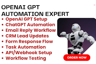 build openai gpt automation for email crm forms leads and tasks