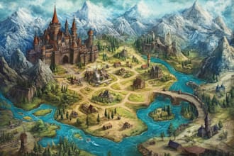 fantasy map illustration for map