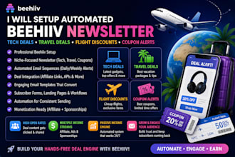 setup tech deals travel deals flight discounts coupon alerts beehiiv automation
