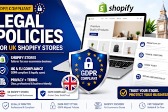 draft gdpr privacy policy and terms for UK shopify ecommerce stores