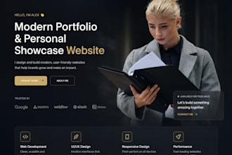 design a modern portfolio and personal showcase website