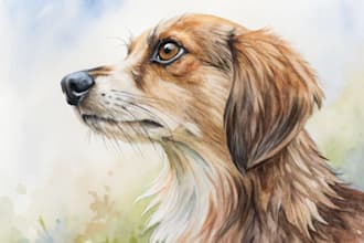 draw pet into watercolor portrait