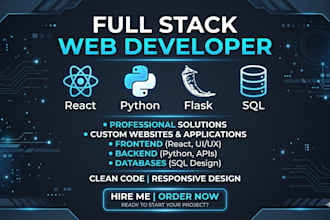 build you a full stack web app using react, python, and sql