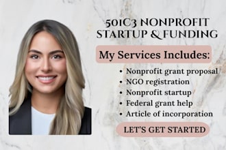 501c3 nonprofit startup, grant research, funding and federal grant help for ngos