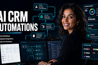build aidriven CRM automations, webhooks for wordpress, hubspot, mailerlite zoho