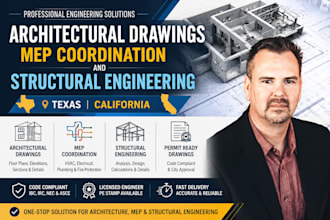 architectural drawings mep coordination and structural engineering texas ca