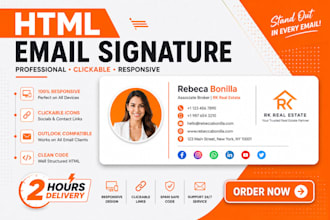 design HTML email signature email signature HTML gmail outlook signature design