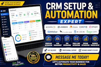 setup accelo jobber cloze chime shape aweber filevine kizen sage crm automation