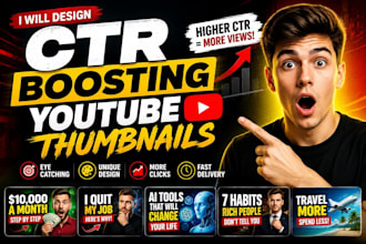 design CTR boosting youtube thumbnails