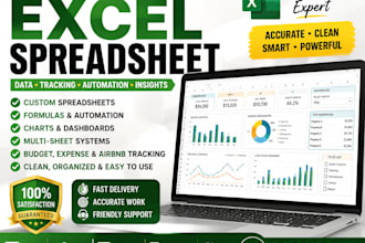 create custom excel spreadsheets budget, expense, airbnb and management tracker