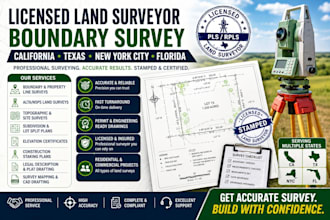 california tx new york city fl stamp land surveyor, boundary survey